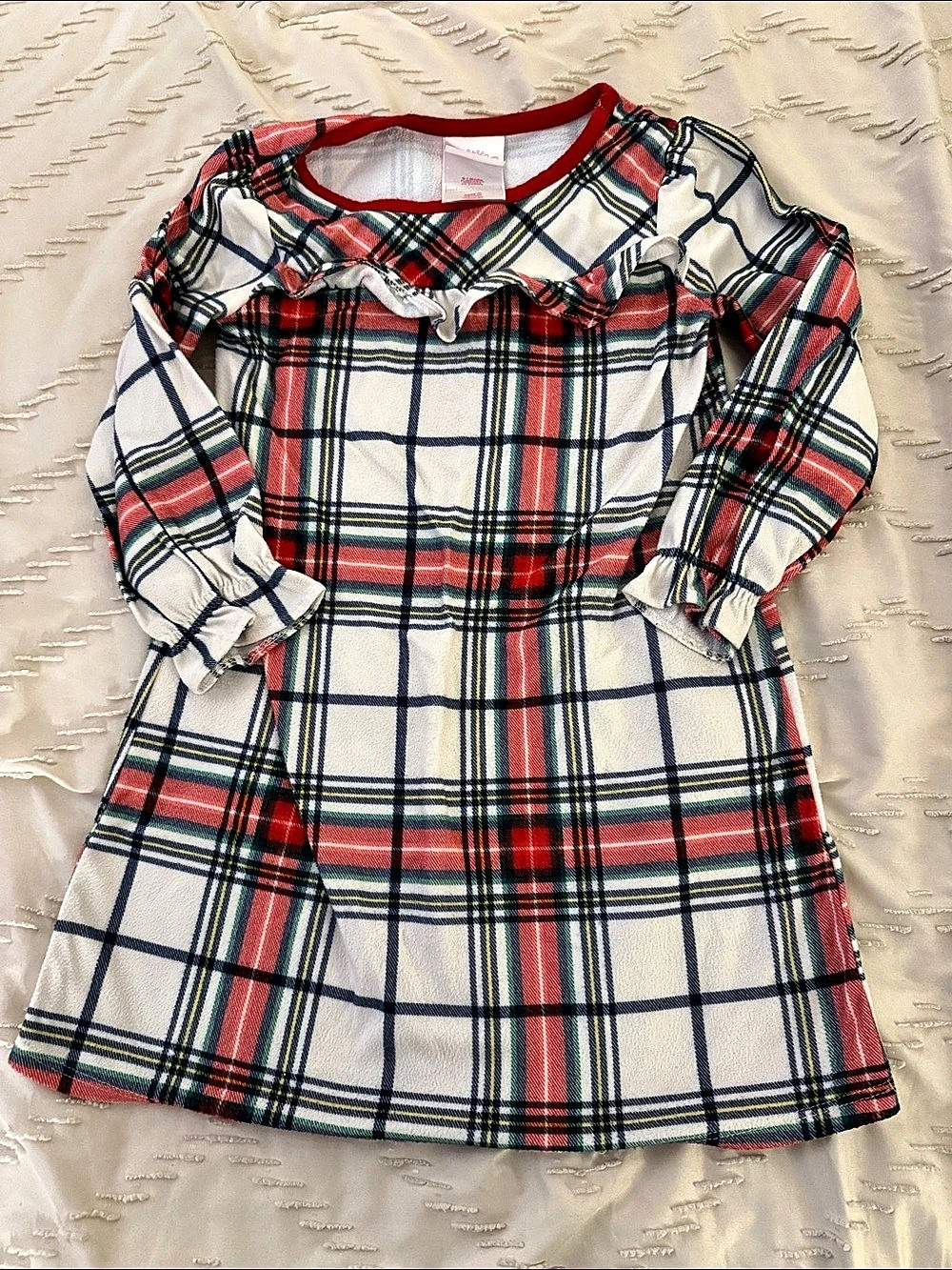 WonderShop Holiday Plaid Flannel Nightgown Girls Size 5